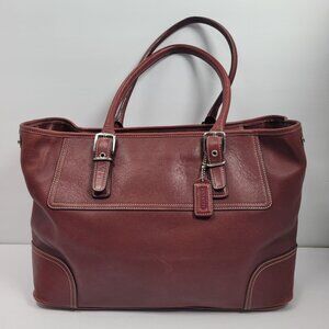 Vintage Coach Women's Burgundy Leather Tote Bag F30-7556